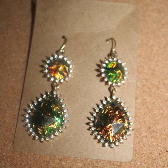 UV Reactive Resin Inlaid Earrings ☆Glows Under Black light☆ - Picture 10 of 11